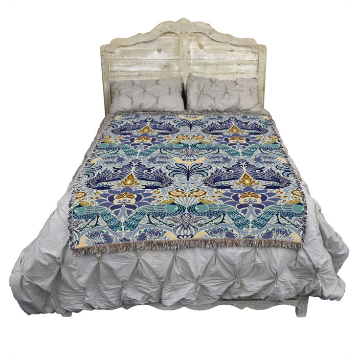 Pure Country Weavers William Morris Sweetbriar Night Blanket - Arts & Crafts - Gift Tapestry Throw Woven from Cotton - Made in the USA (72x54